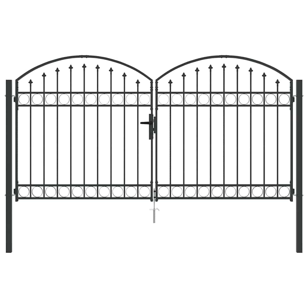 vidaXL Πύλη Φράχτη ASSEN 301 x 200 εκ. Ατσάλι Γκρι Κλειδώσιμο