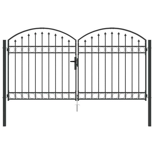 vidaXL Πύλη Φράχτη ASSEN 301 x 200 εκ. Ατσάλι Γκρι Κλειδώσιμο