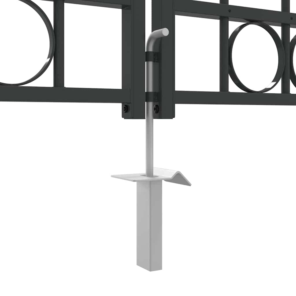 vidaXL Πύλη Φράχτη ASSEN 401 x 200 εκ. Ατσάλι Γκρι Κλειδώσιμο