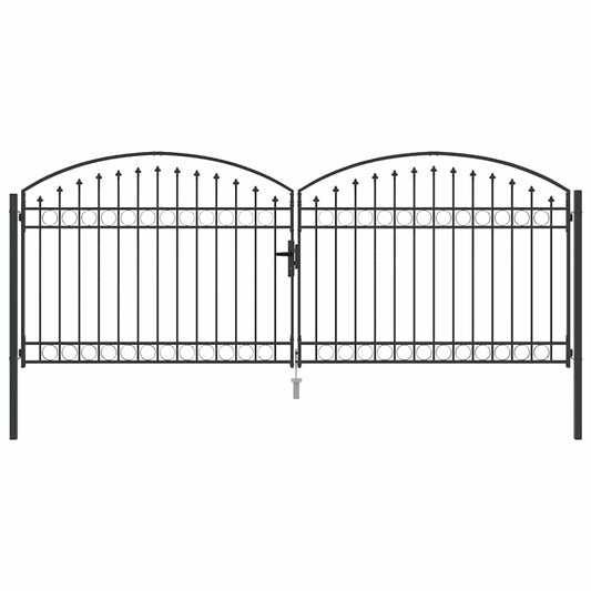vidaXL Πύλη Φράχτη ASSEN 401 x 200 εκ. Ατσάλι Γκρι Κλειδώσιμο