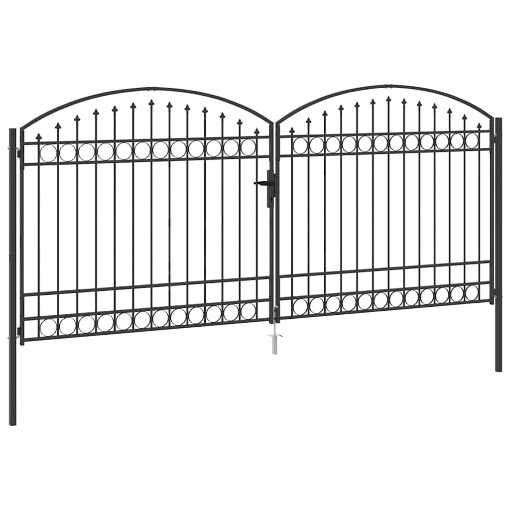 vidaXL Πύλη Φράχτη ASSEN 401 x 224,5 εκ. Ατσάλι Γκρι Κλειδώσιμο