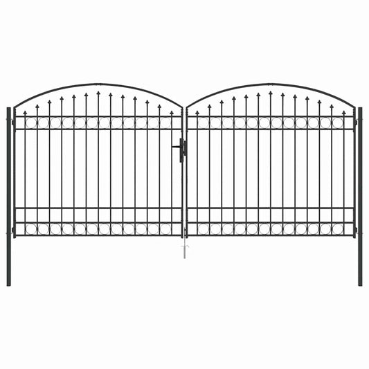 vidaXL Πύλη Φράχτη ASSEN 401 x 224,5 εκ. Ατσάλι Γκρι Κλειδώσιμο