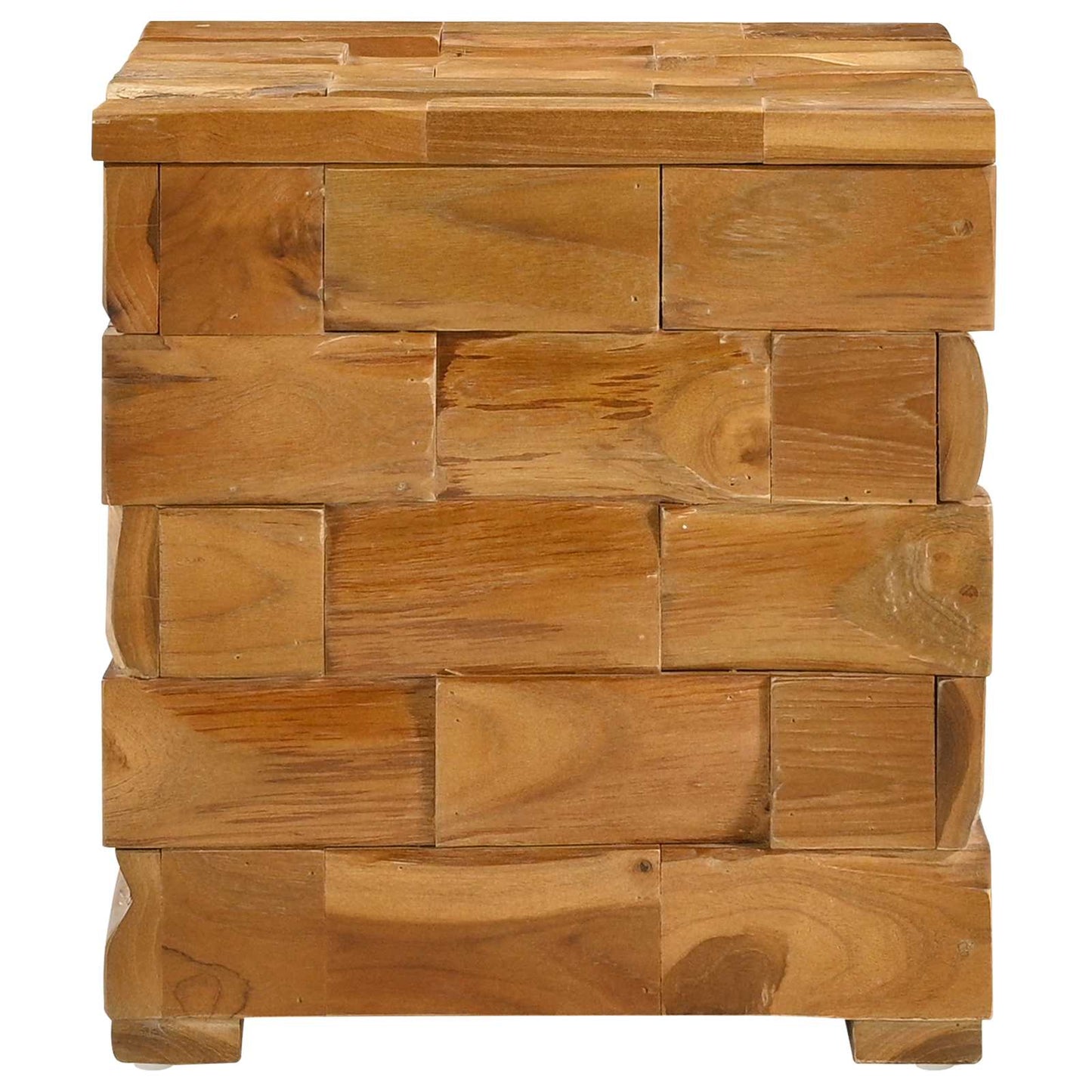 vidaXL Σκαμπό Αποθήκευσης Καφέ 40 x 40 x 45 cm Στερεό Ξύλο Τίκ