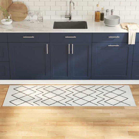 vidaXL Χαλί Κουζίνας Λευκό 180 x 60 cm Βελούδο