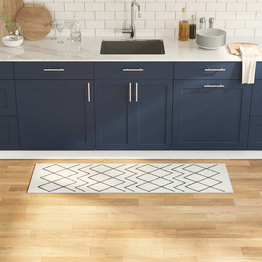 vidaXL Χαλί Κουζίνας Λευκό 150 x 45 εκ Βελούδο