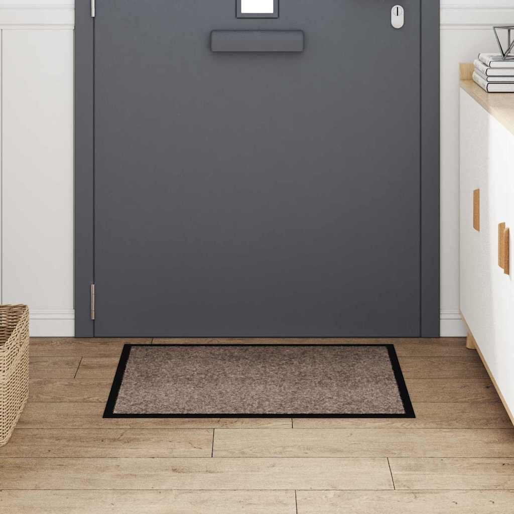 vidaXL Χαλάκι Εξώπορτας Μπεζ 60 x 80 cm Ύφασμα τέντι