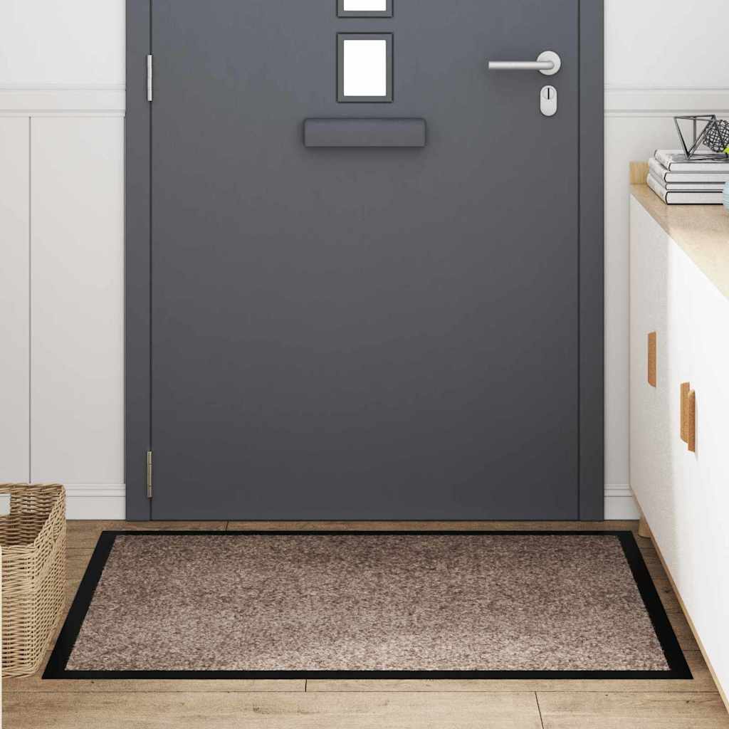 vidaXL Χαλάκι Εξώπορτας Μπεζ 60 x 40 x 1.2 εκ. Ύφασμα τέντι