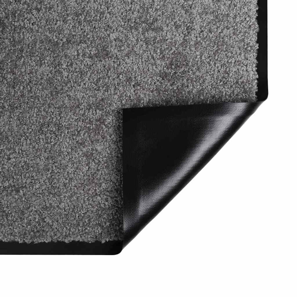 vidaXL Χαλάκι Εξώπορτας Ανοιχτό γκρι 40 x 60 cm Ύφασμα τέντι