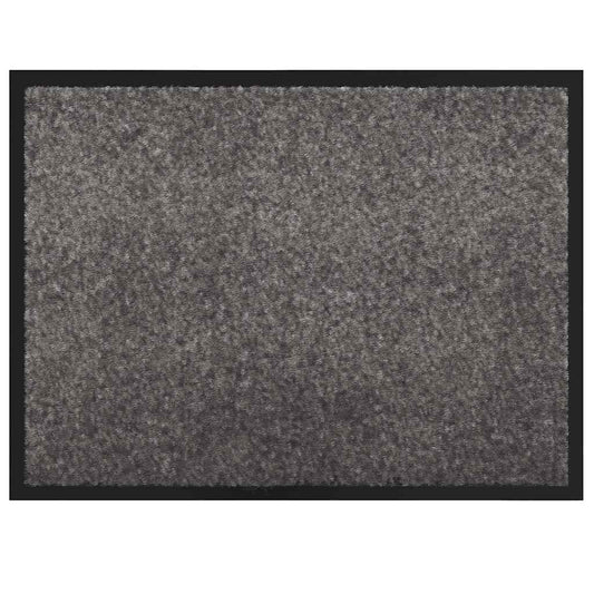 vidaXL Χαλάκι Εξώπορτας Ανοιχτό γκρι 60 x 80 cm Ύφασμα τέντι