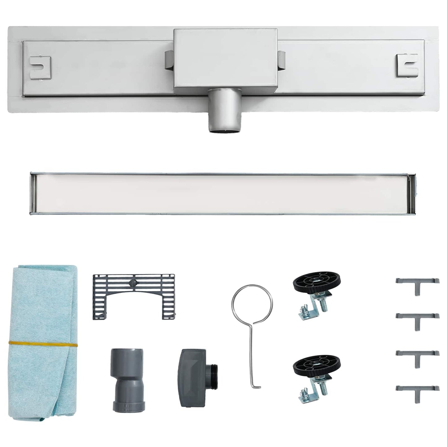 vidaXL 2 σε 1 εκροή ντους Ασημί 80 cm Ανοξείδωτο Ατσάλι 304