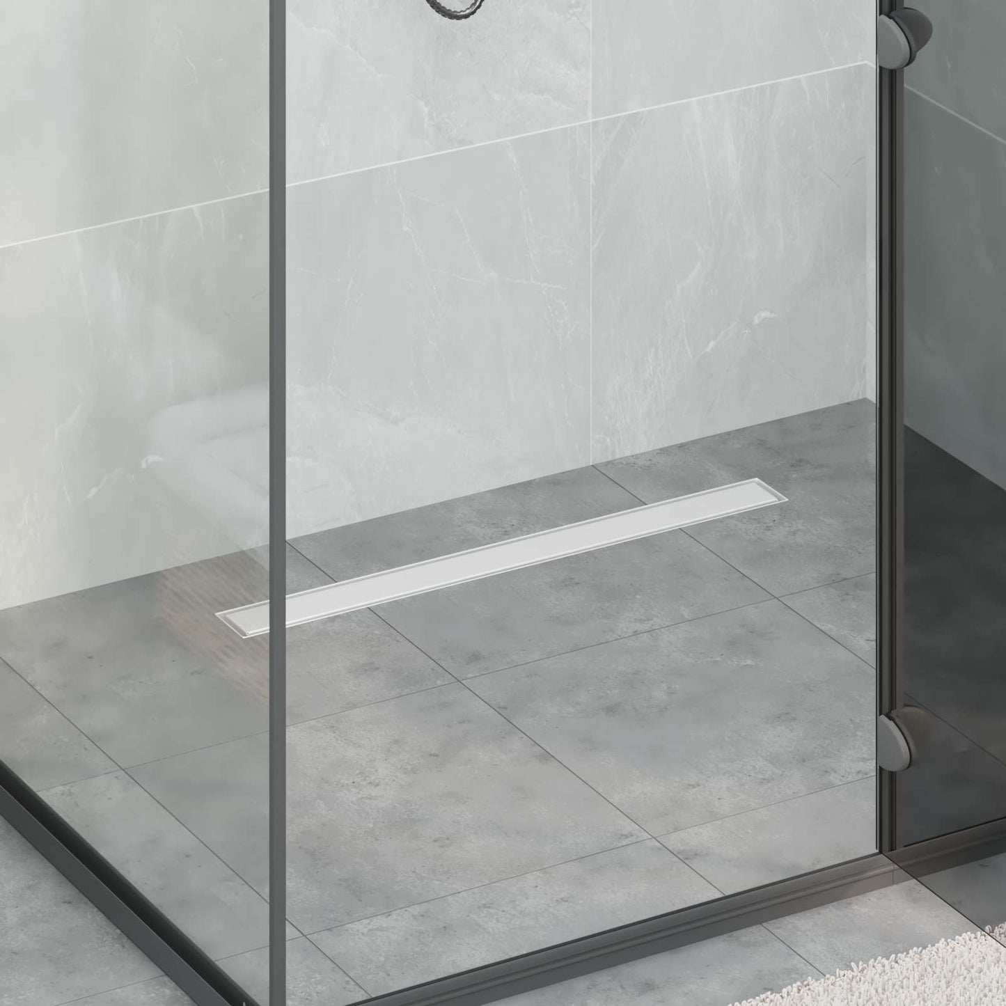 vidaXL 2 σε 1 εκροή ντους Ασημί 80 cm Ανοξείδωτο Ατσάλι 304