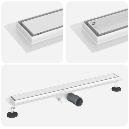 vidaXL 2 σε 1 εκροή ντους Ασημί 80 cm Ανοξείδωτο Ατσάλι 304