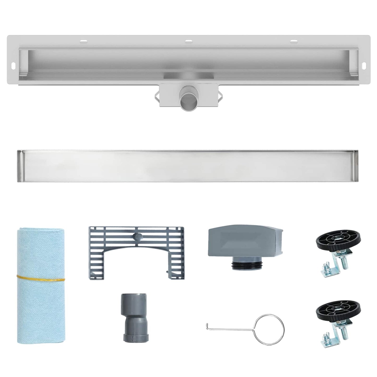 vidaXL Αποχέτευση Ντους Τοίχου Ασημί 70 cm Ανοξείδωτο Ατσάλι 304