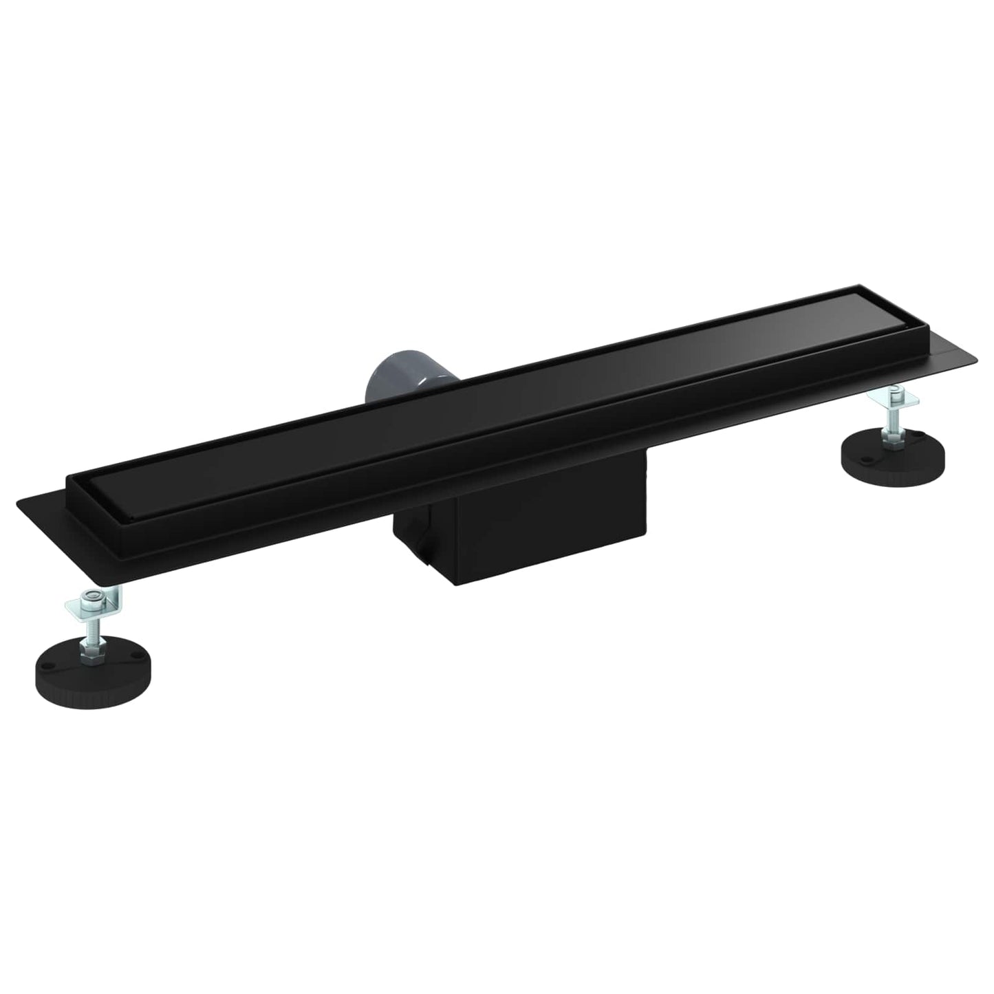 vidaXL 2 σε 1 εκροή ντους Μαύρο 60 cm Ανοξείδωτο Ατσάλι 304