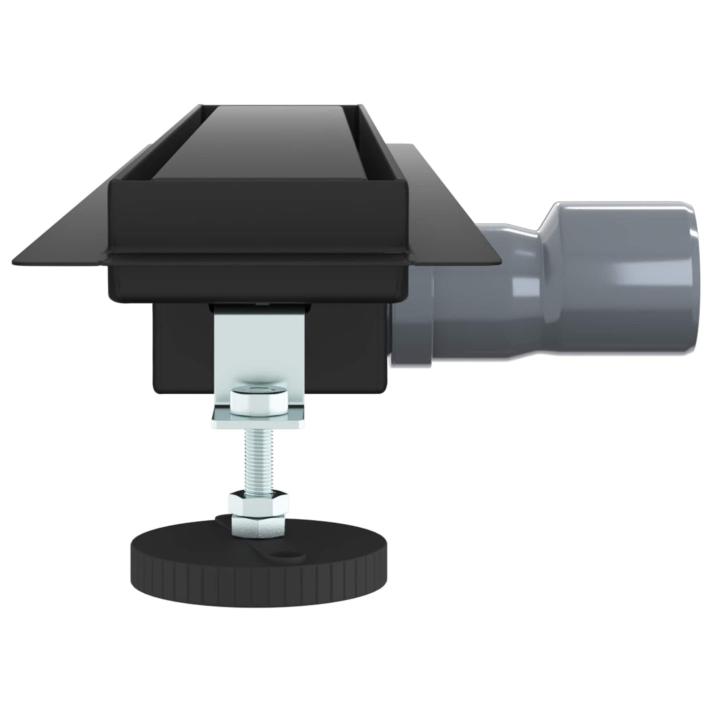 vidaXL 2 σε 1 εκροή ντους Μαύρο 60 cm Ανοξείδωτο Ατσάλι 304