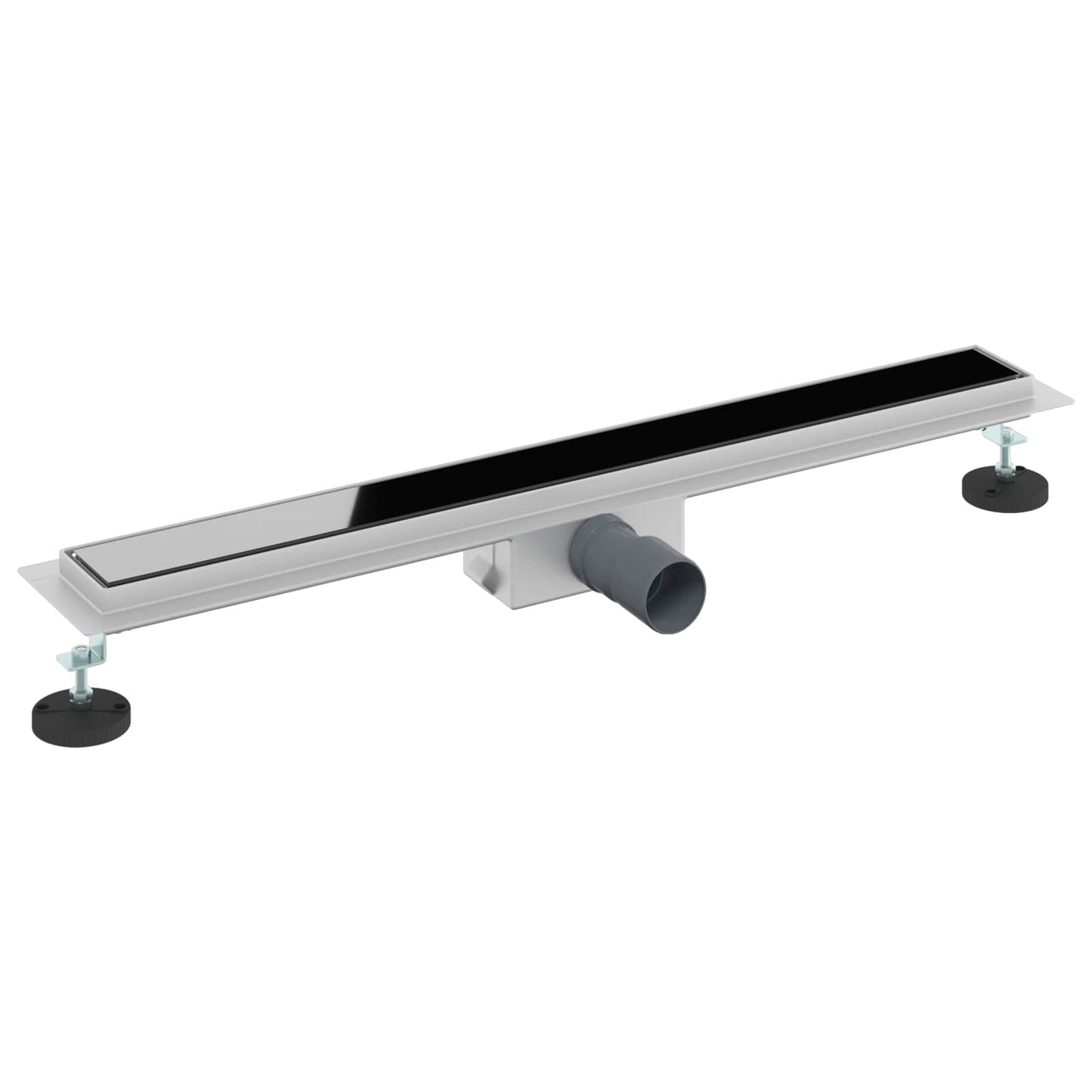 vidaXL Εκροή ντους με γυάλινη επικάλυψη Μαύρο 80 cm