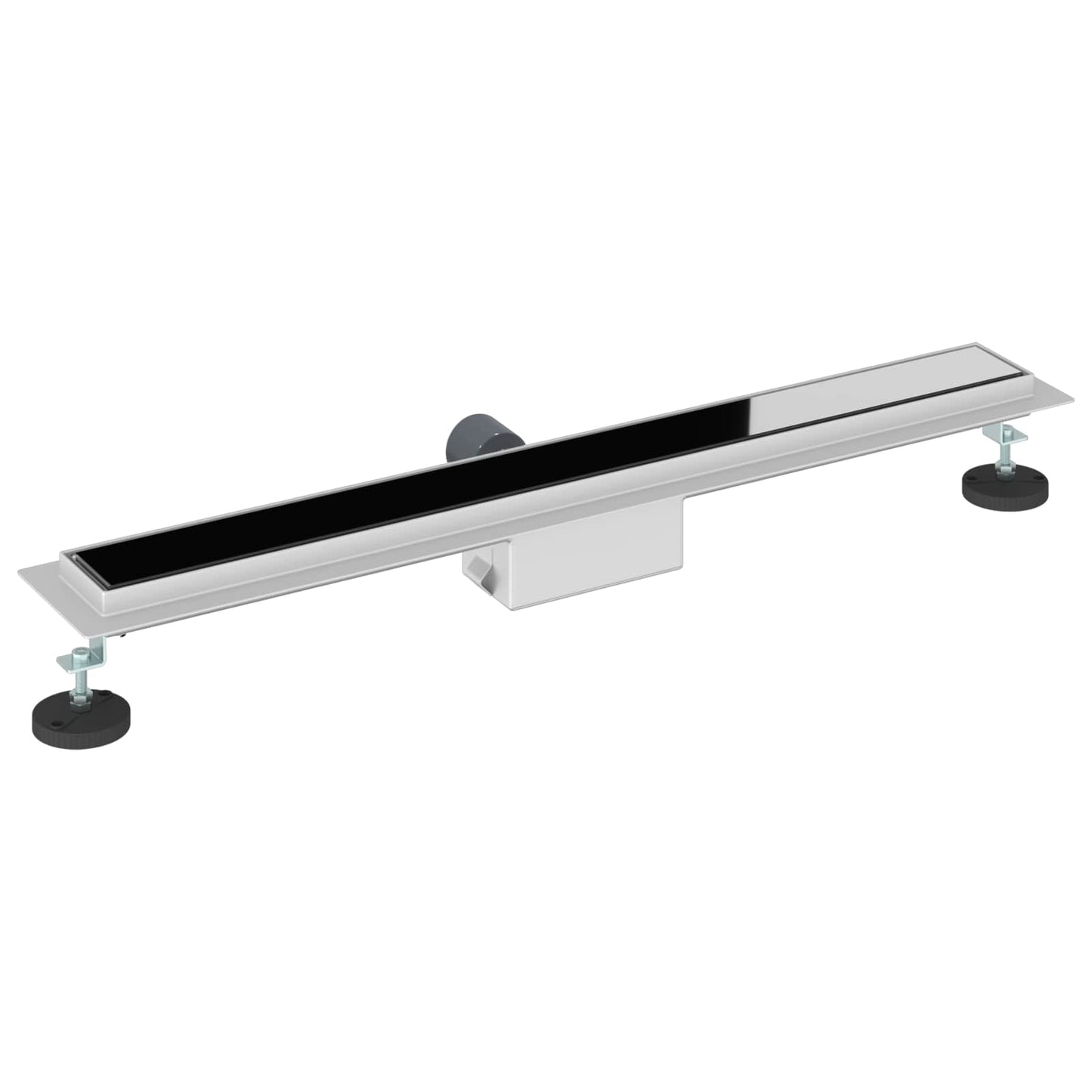 vidaXL Εκροή ντους με γυάλινη επικάλυψη Μαύρο 80 cm