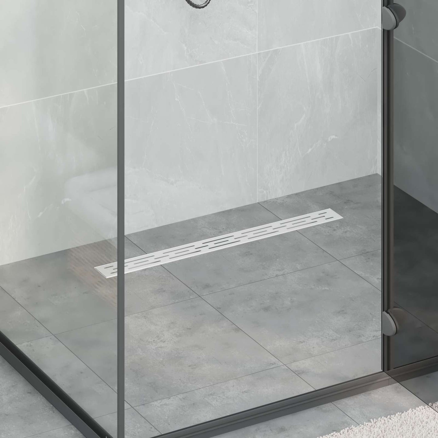 vidaXL Εκροή ντους με σχέδιο γραμμής Ασημί 70 cm Ανοξείδωτο Ατσάλι 304