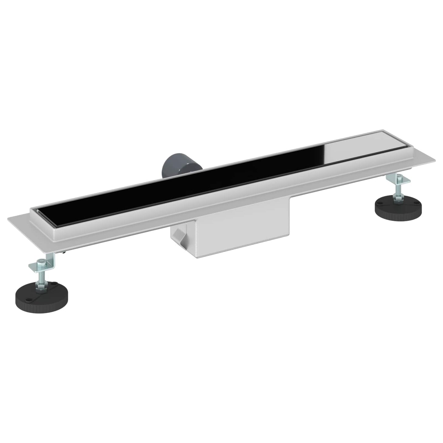 vidaXL Εκροή ντους με γυάλινη επικάλυψη Μαύρο 50 cm