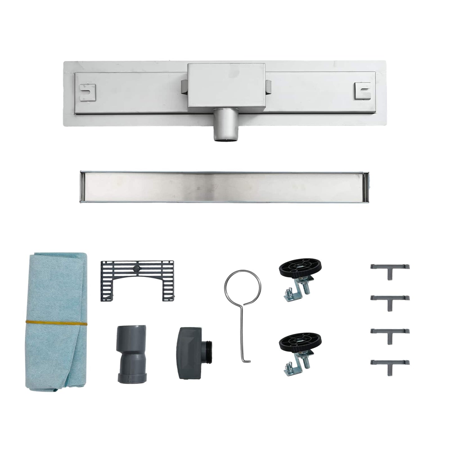 vidaXL 2 σε 1 εκροή ντους Ασημί 70 cm Ανοξείδωτο Ατσάλι 304