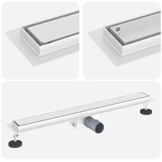 vidaXL 2 σε 1 εκροή ντους Ασημί 70 cm Ανοξείδωτο Ατσάλι 304