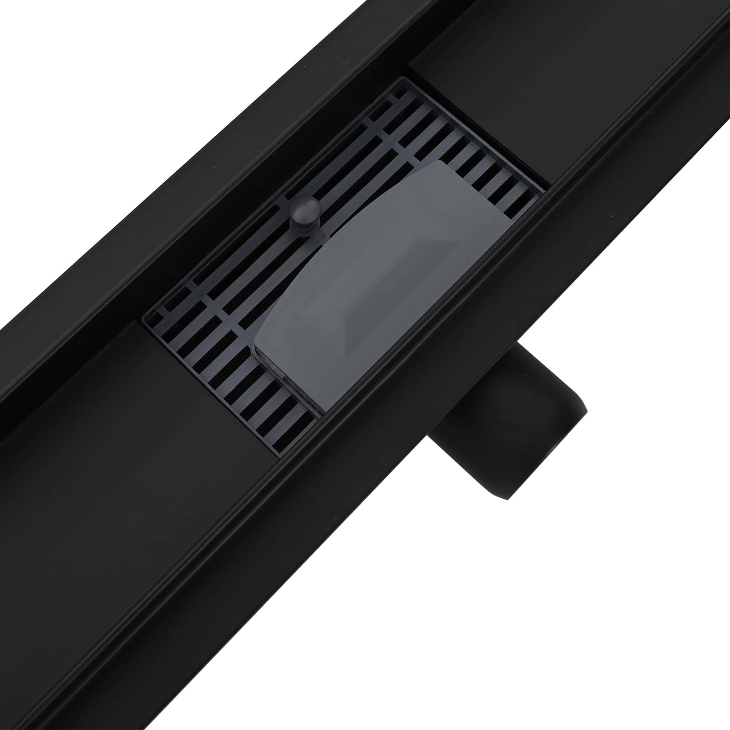 vidaXL 2 σε 1 εκροή ντους Μαύρο 70 cm Ανοξείδωτο Ατσάλι 304