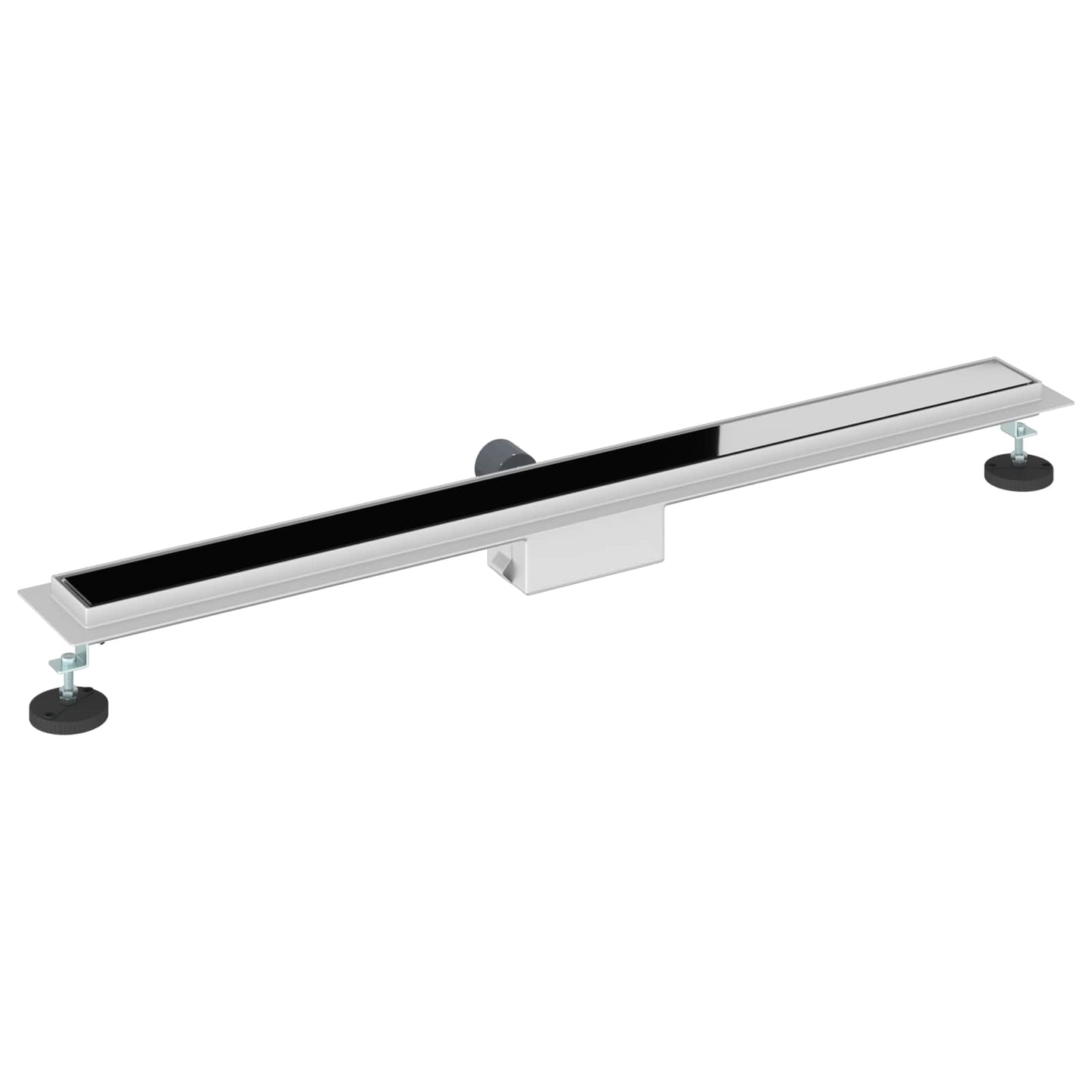 vidaXL Εκροή ντους με γυάλινη επικάλυψη Μαύρο 90 cm