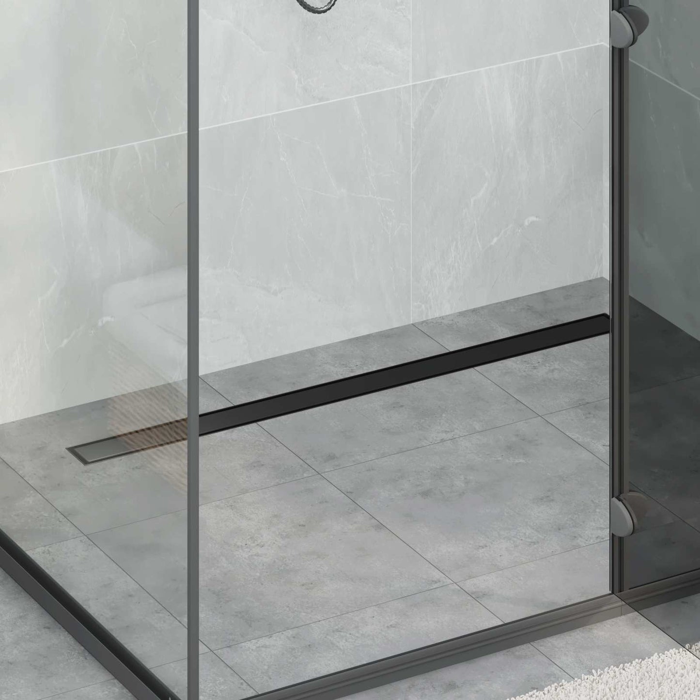 vidaXL Σιφόνι ντους 2-σε-1 με 360° σιφόνι Μαύρο 100 cm