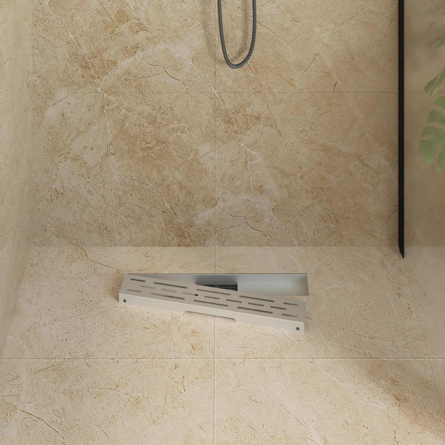 vidaXL Εκροή ντους με σχέδιο γραμμής Ασημί 60 cm Ανοξείδωτο Ατσάλι 304