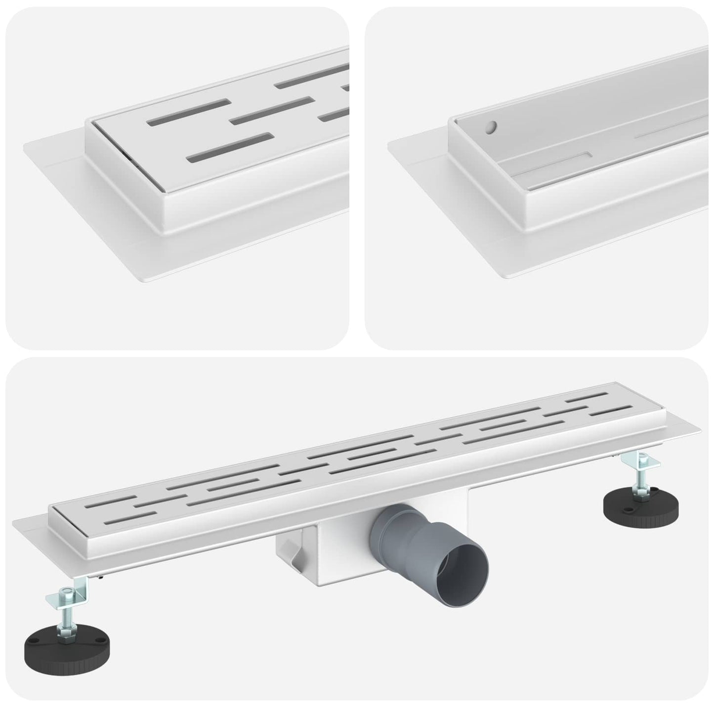 vidaXL Εκροή ντους με σχέδιο γραμμής Ασημί 50 cm Ανοξείδωτο Ατσάλι 304