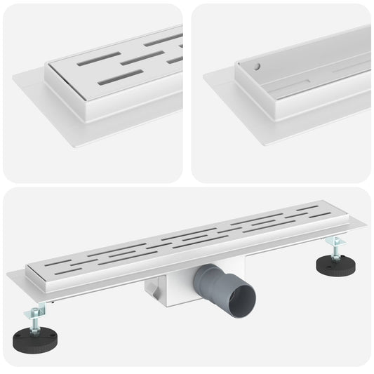 vidaXL Εκροή ντους με σχέδιο γραμμής Ασημί 50 cm Ανοξείδωτο Ατσάλι 304