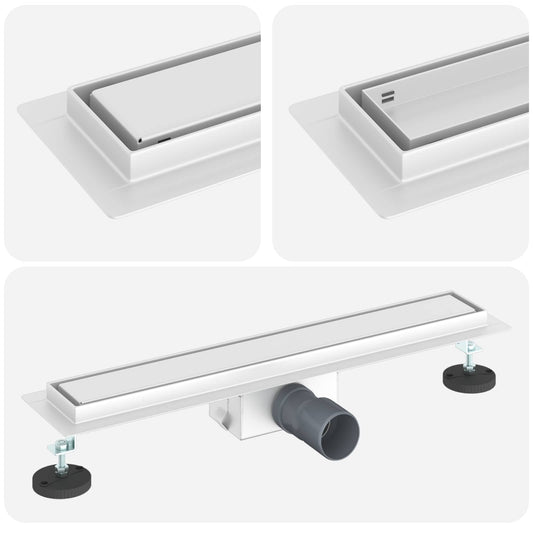 vidaXL 2 σε 1 εκροή ντους Ασημί 60 cm Ανοξείδωτο Ατσάλι 304