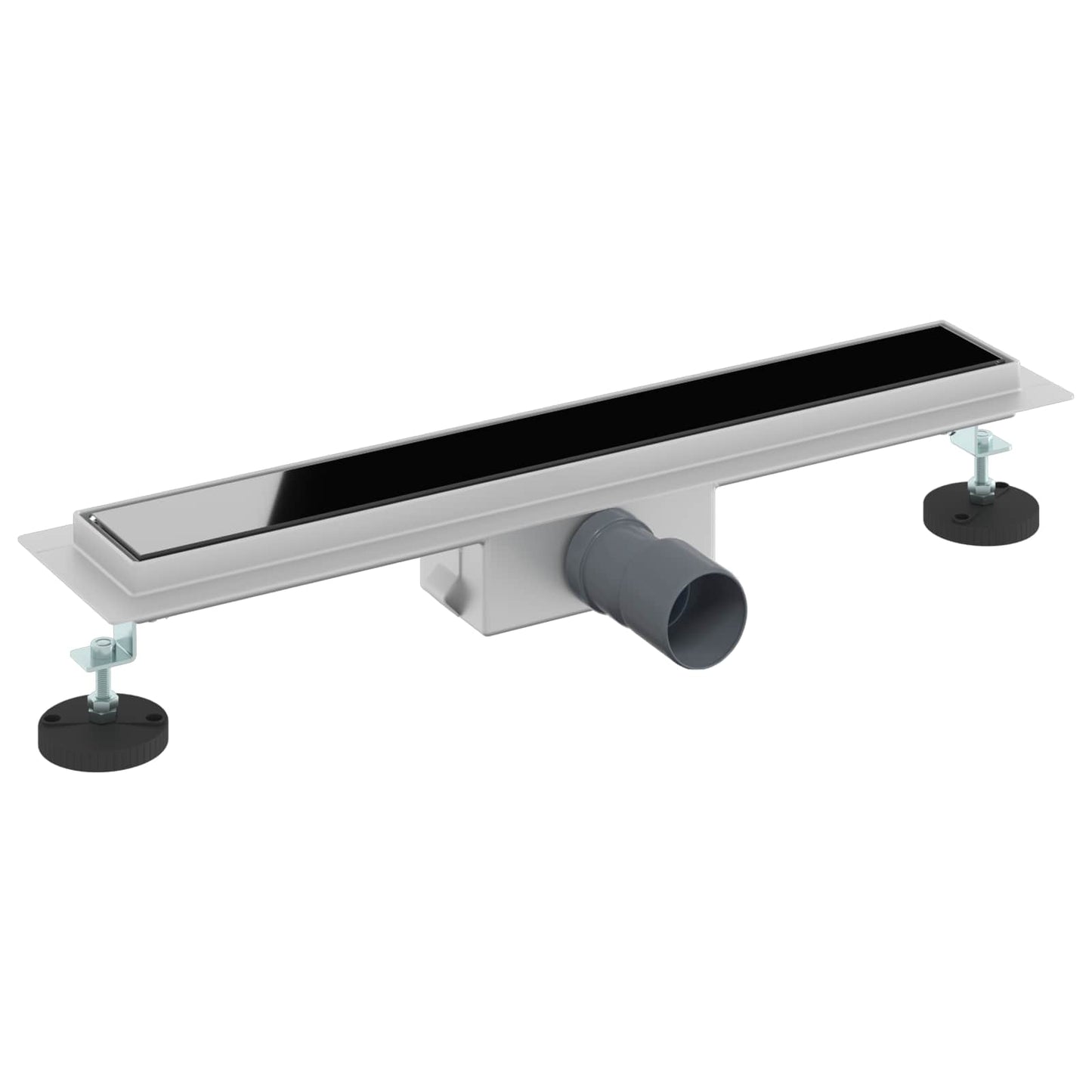 vidaXL Εκροή ντους με γυάλινη επικάλυψη Μαύρο 60 cm