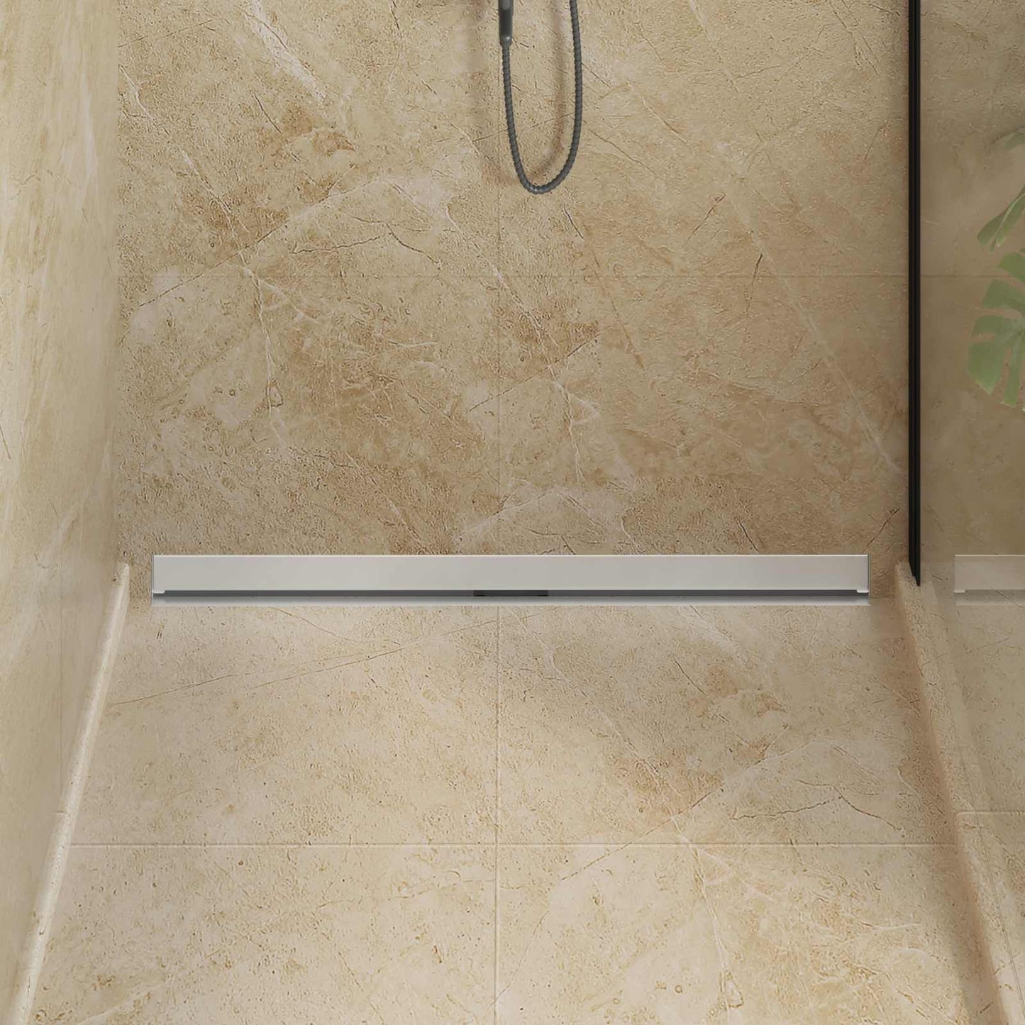 vidaXL Αποχέτευση Ντους Τοίχου Ασημί 100 cm Ανοξείδωτο Ατσάλι 304