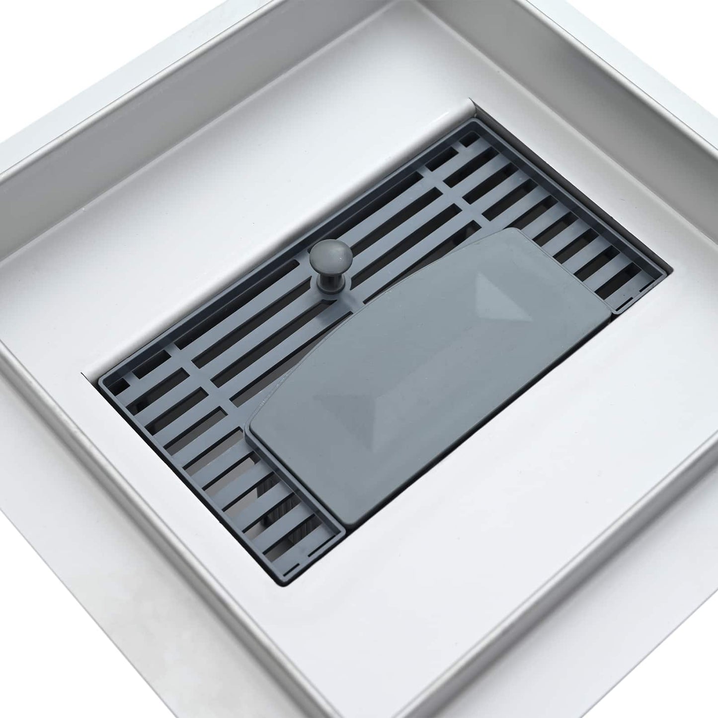 vidaXL 2 σε 1 εκροή ντους Ασημί 20 x 20 cm Ανοξείδωτο Ατσάλι 304