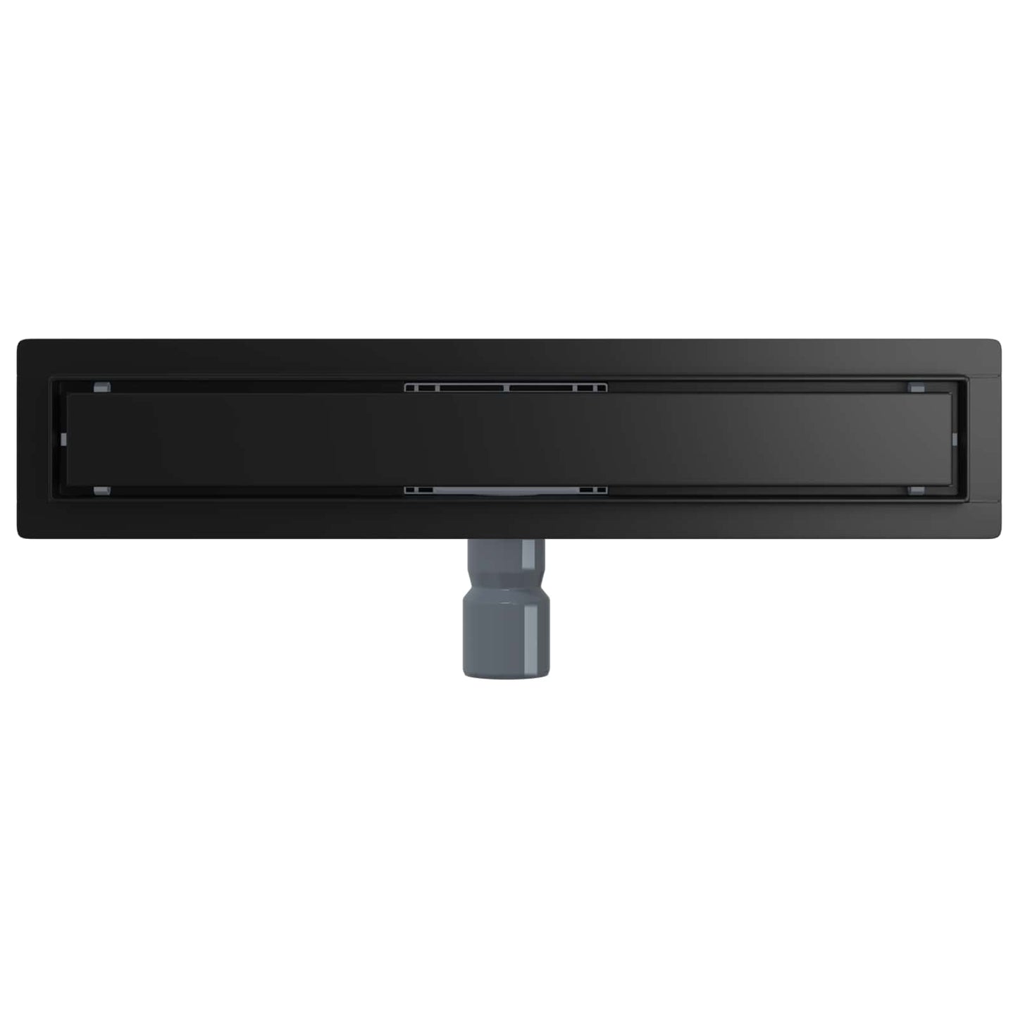 vidaXL 2 σε 1 εκροή ντους Μαύρο 50 cm Ανοξείδωτο Ατσάλι 304