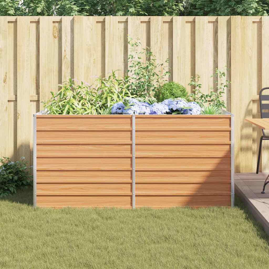 vidaXL Υπερυψωμένη Ζαρντινιέρα Ανοιχτό καφέ 160 x 80 x 77 cm