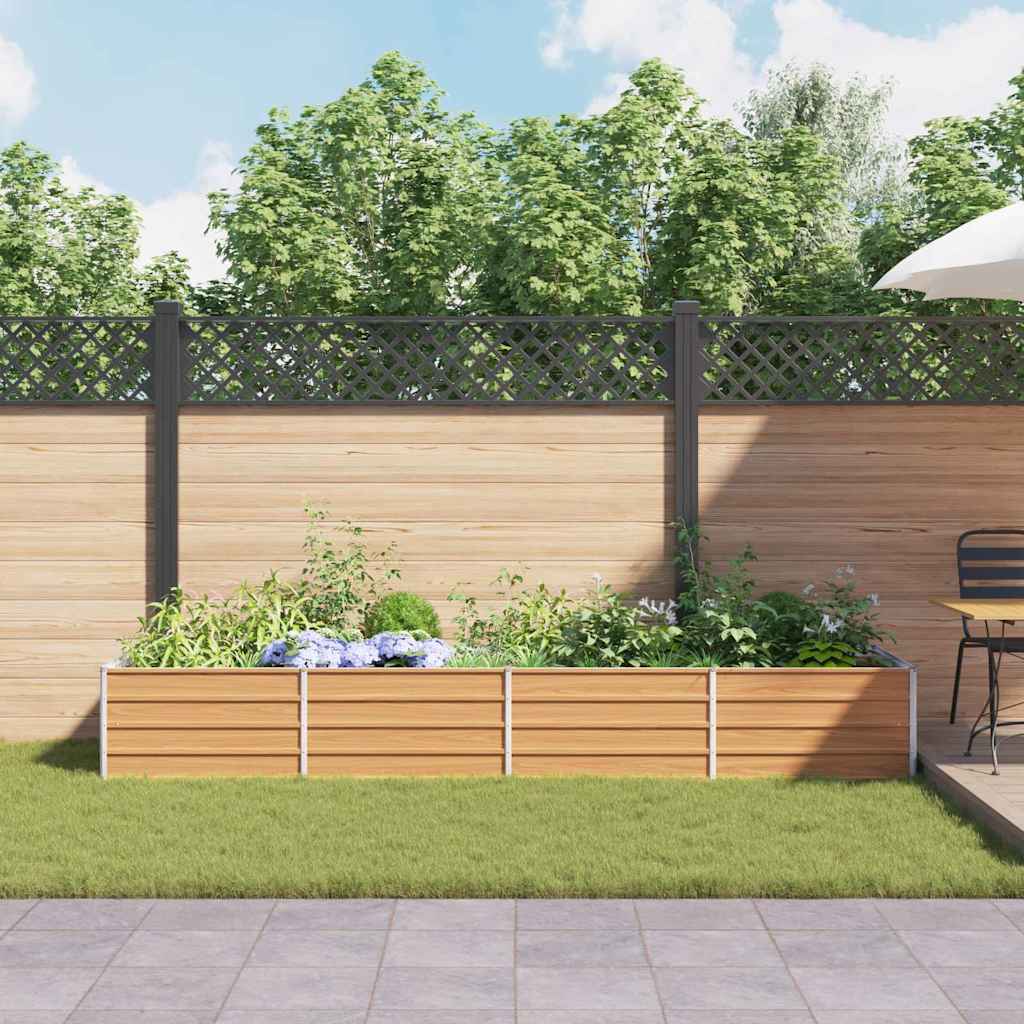 vidaXL Υπερυψωμένη Ζαρντινιέρα Ανοιχτό καφέ 320 x 80 x 45 cm