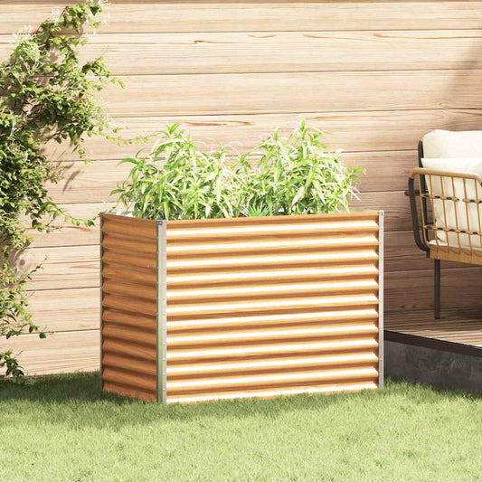 vidaXL Υπερυψωμένη Ζαρντινιέρα 98 x 50 x 68 εκ. Επικαλυμμένος Χάλυβας