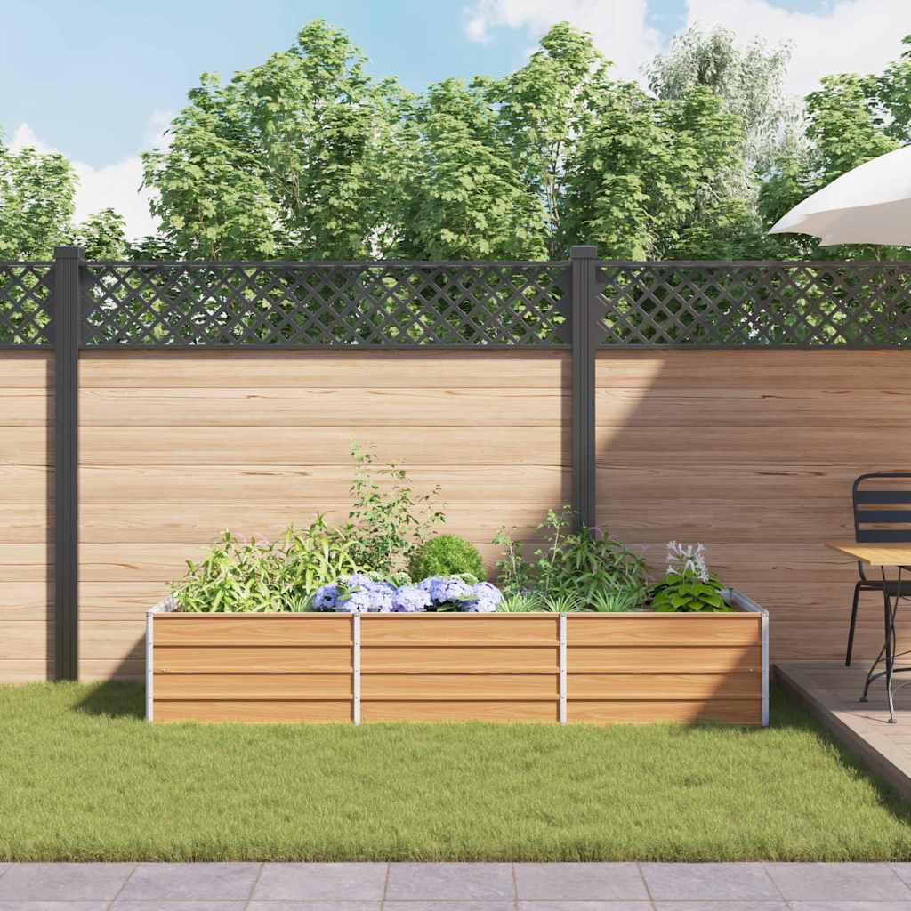 vidaXL Υπερυψωμένη Ζαρντινιέρα Ανοιχτό καφέ 240 x 80 x 45 cm