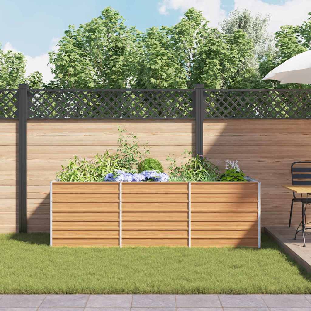 vidaXL Υπερυψωμένη Ζαρντινιέρα Ανοιχτό καφέ 240 x 80 x 77 cm