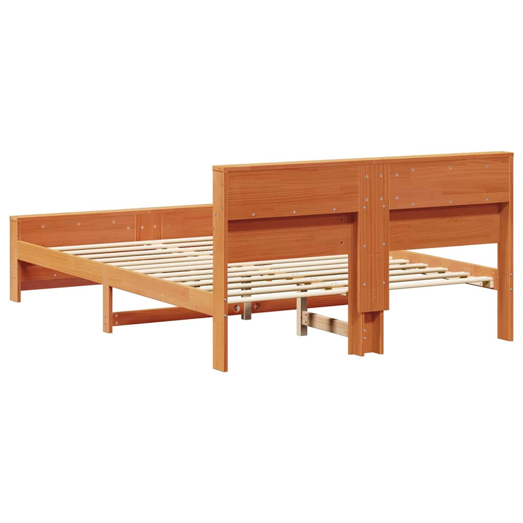 vidaXL Σκελετός Κρεβατιού Κερωτό καφέ 160 x 200 cm Επεξεργασμένο ξύλο