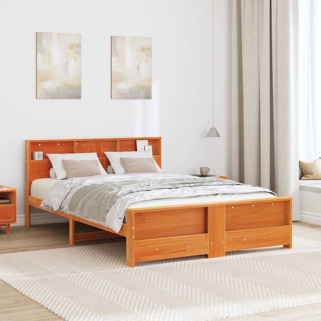 vidaXL Σκελετός Κρεβατιού Κερωτό καφέ 150 x 200 cm Επεξεργασμένο ξύλο