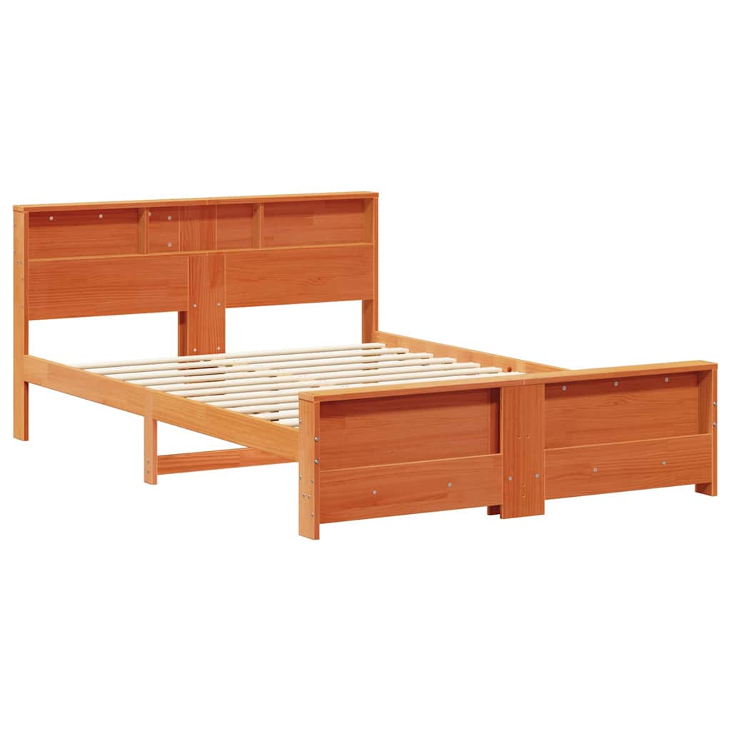 vidaXL Σκελετός Κρεβατιού Κερωτό καφέ 150 x 200 cm Επεξεργασμένο ξύλο