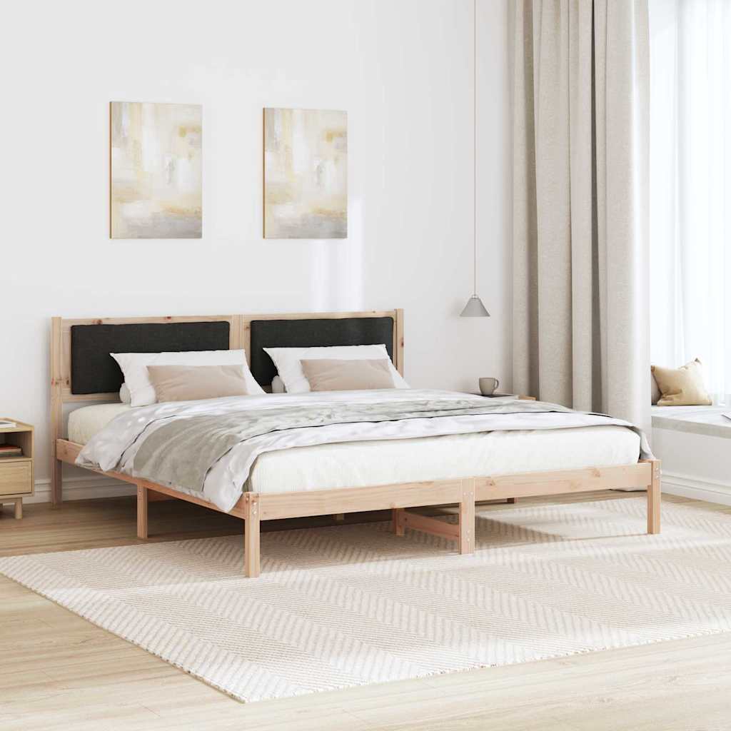 vidaXL Σκελετός Κρεβατιού Μαύρο 200 x 200 cm Στερεά ξυλεία πεύκου