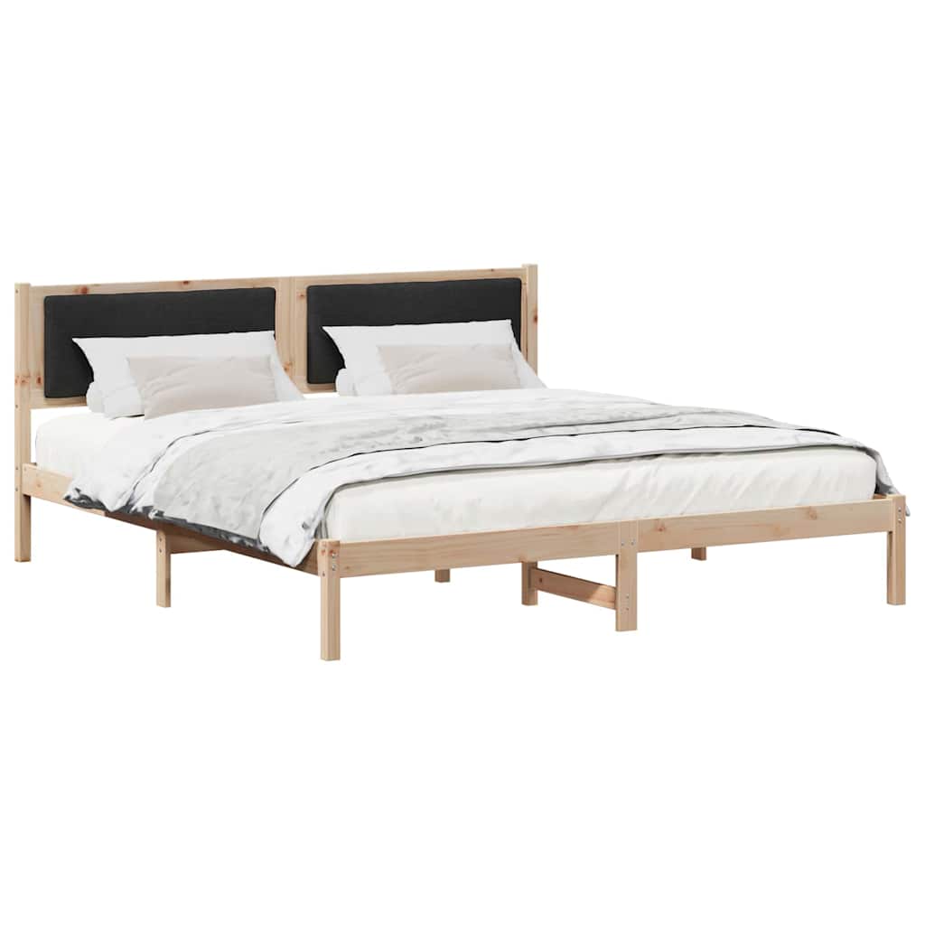 vidaXL Σκελετός Κρεβατιού Μαύρο 200 x 200 cm Στερεά ξυλεία πεύκου