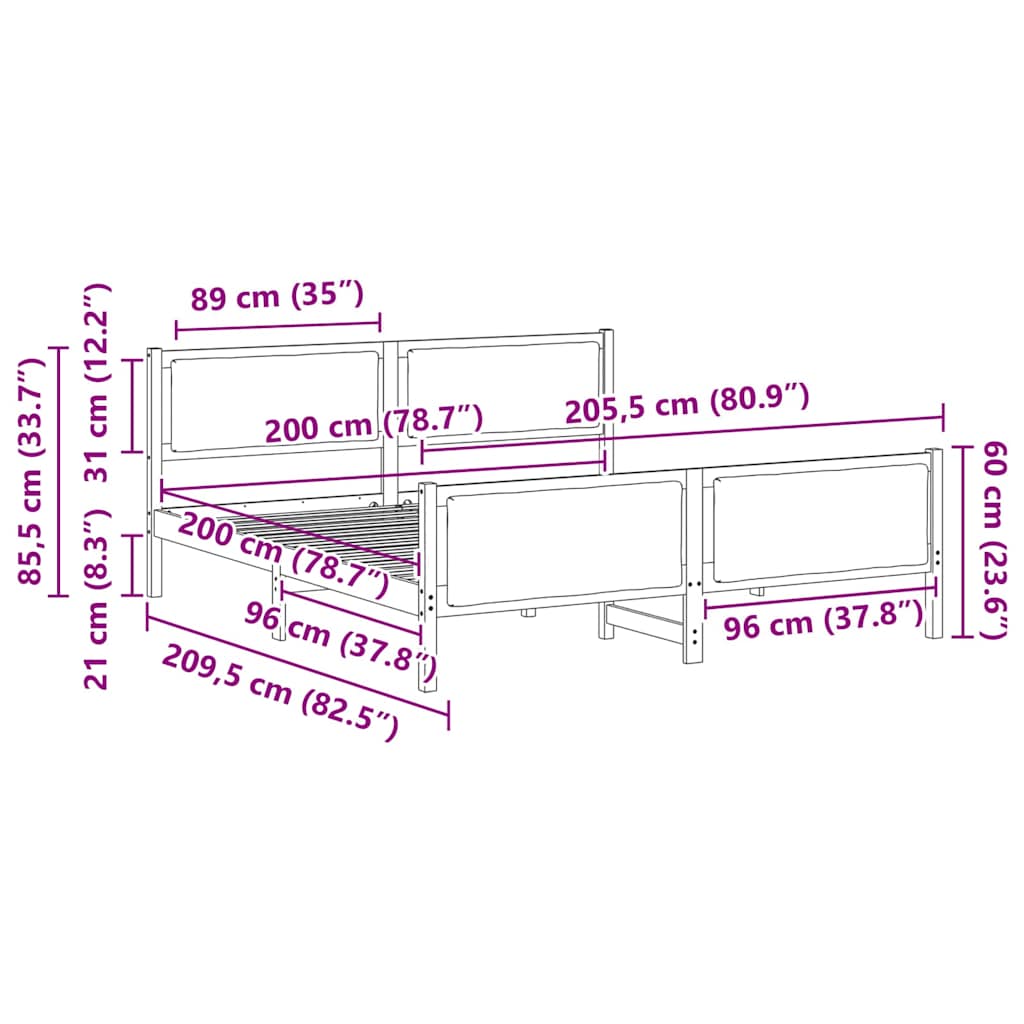 vidaXL Σκελετός Κρεβατιού με κεφαλάρι Taupe 200 x 200 cm ύφασμα