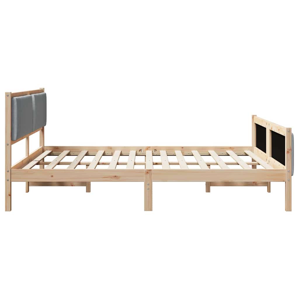 vidaXL Σκελετός Κρεβατιού με κεφαλάρι Ανοιχτό γκρι 180 x 200 cm ύφασμα