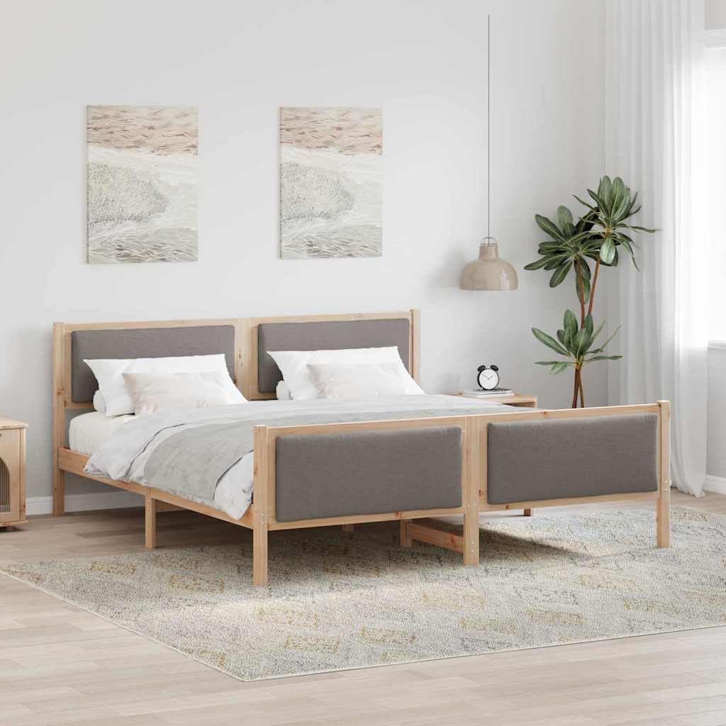 vidaXL Σκελετός Κρεβατιού με κεφαλάρι Taupe 180 x 200 cm ύφασμα