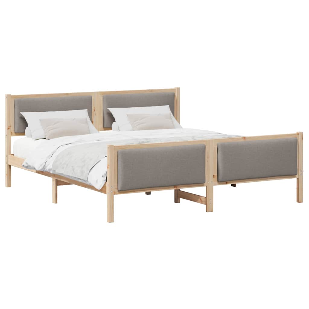vidaXL Σκελετός Κρεβατιού με κεφαλάρι Taupe 180 x 200 cm ύφασμα